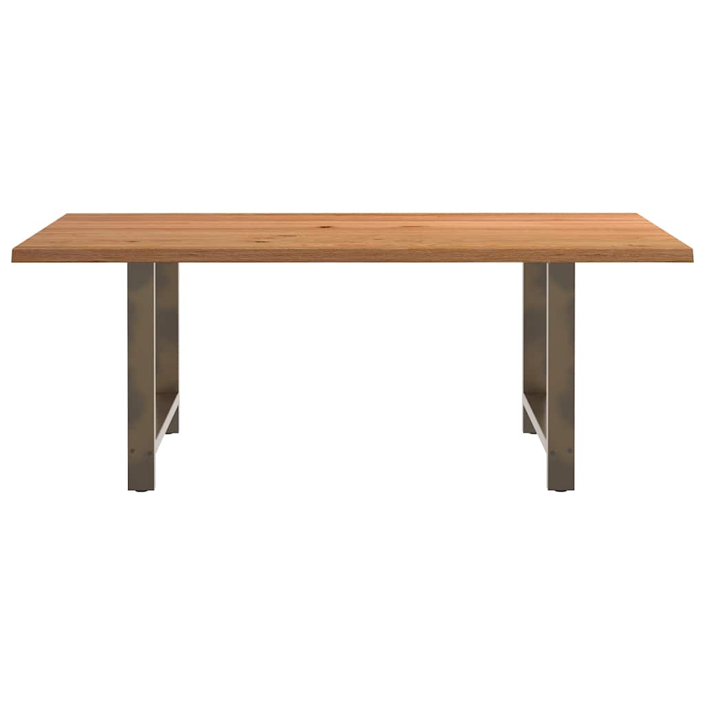 Table Industrielle en Bois de Chêne Massif 200x100 cm-La-Fabrique-Industrielle