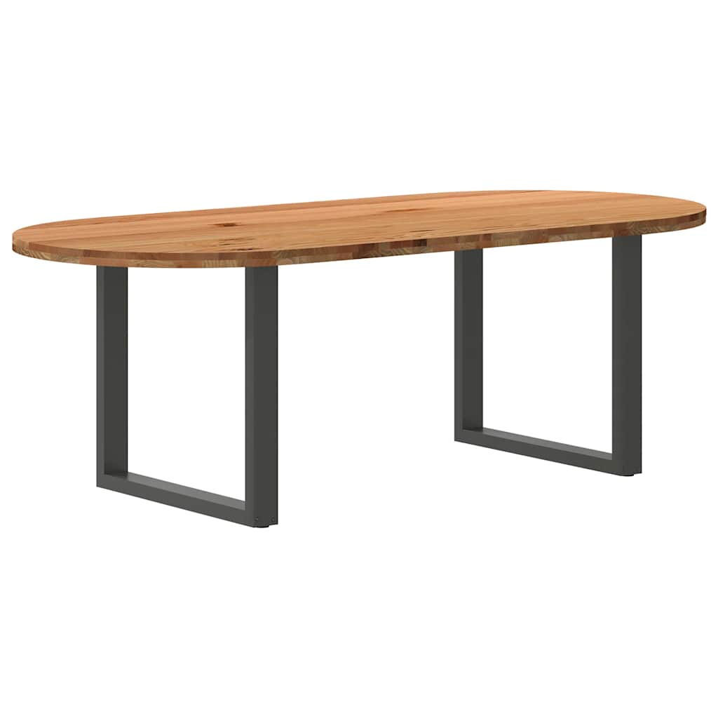 Table Industrielle en Bois de Chêne Massif 2m-Anthracite-1-220 x 100 x 74 cm-La-Fabrique-Industrielle