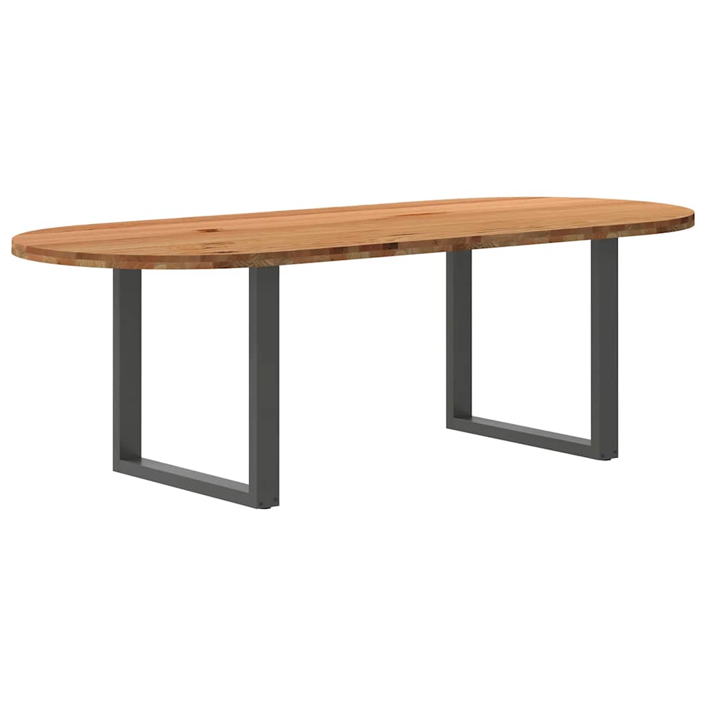 Table Industrielle en Bois de Chêne Massif 2m-Anthracite-1-240 x 100 x 74 cm-La-Fabrique-Industrielle