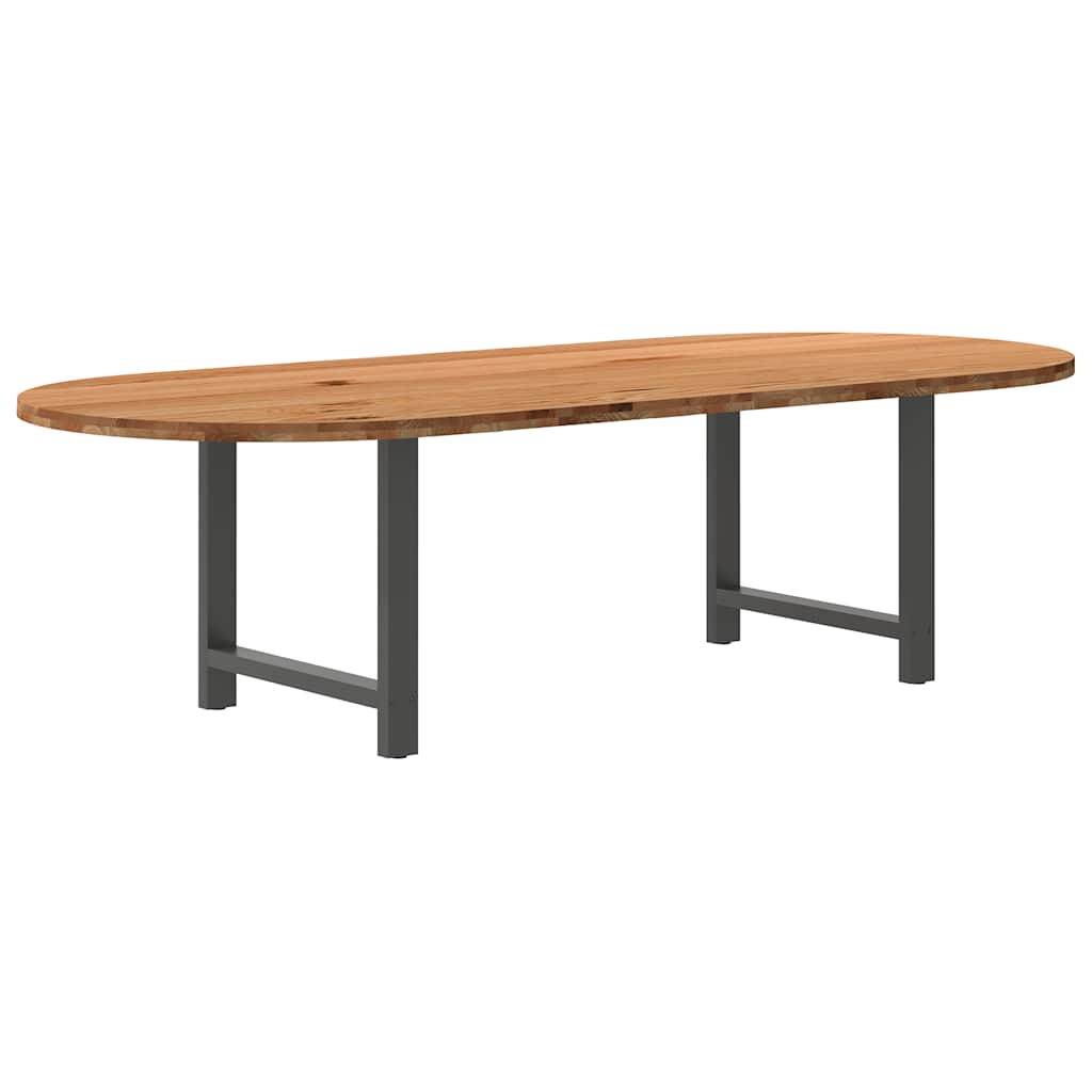 Table Industrielle en Bois de Chêne Massif 2m-Anthracite-1-280 x 120 x 74 cm-La-Fabrique-Industrielle