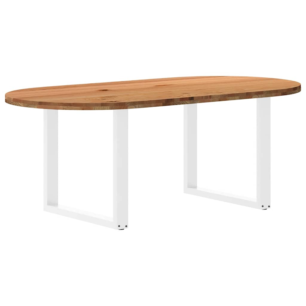 Table Industrielle en Bois de Chêne Massif 2m-Blanc-1-200 x 100 x 74 cm-La-Fabrique-Industrielle