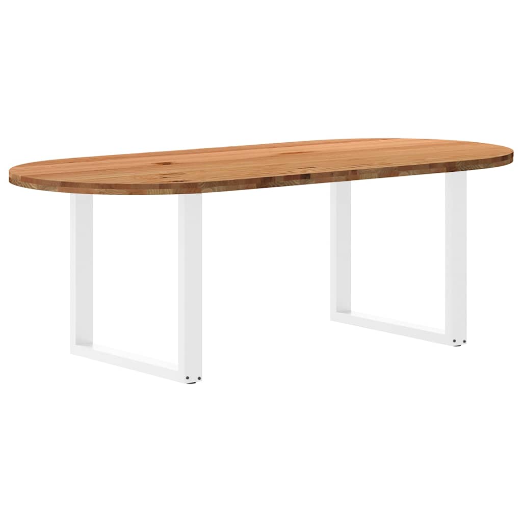 Table Industrielle en Bois de Chêne Massif 2m-Blanc-1-220 x 100 x 74 cm-La-Fabrique-Industrielle