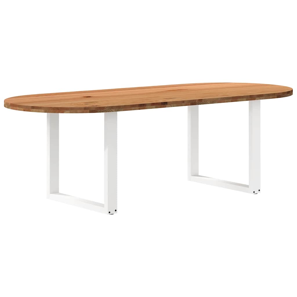 Table Industrielle en Bois de Chêne Massif 2m-Blanc-1-240 x 100 x 74 cm-La-Fabrique-Industrielle