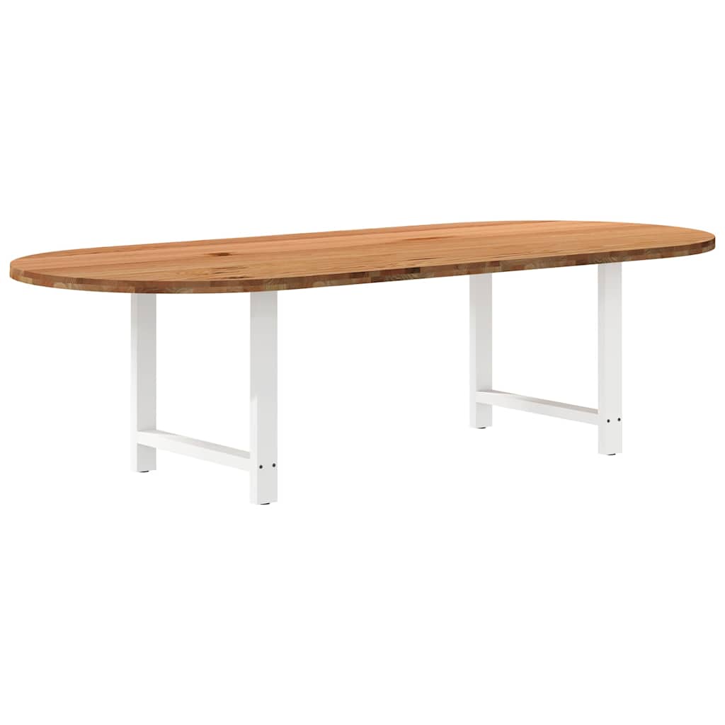 Table Industrielle en Bois de Chêne Massif 2m-Blanc-1-280 x 120 x 74 cm-La-Fabrique-Industrielle