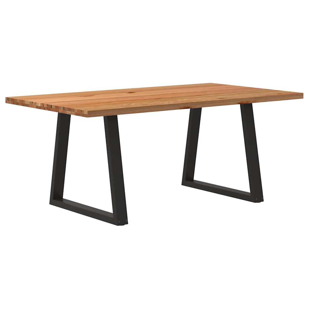Table Industrielle en Bois de Chêne et Acier Noir-100 cm-180 cm-1-La-Fabrique-Industrielle