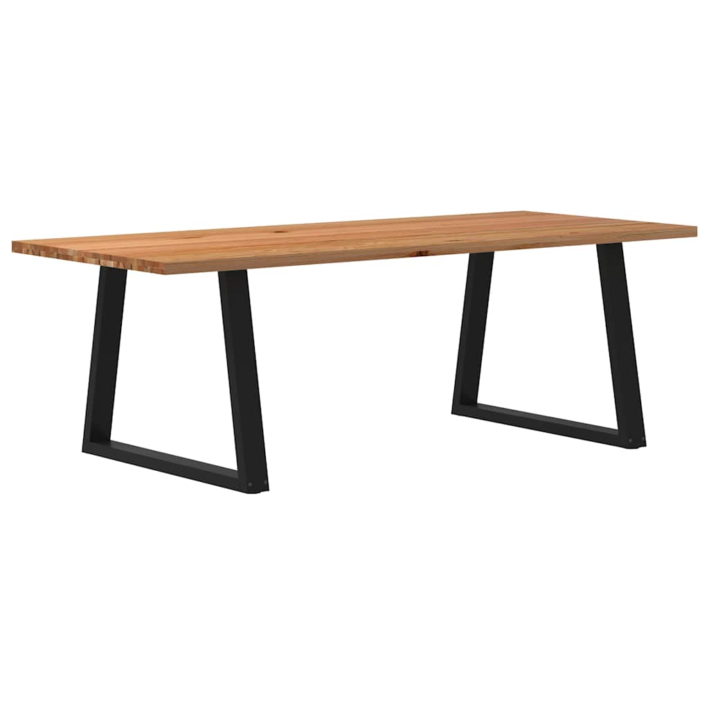 Table Industrielle en Bois de Chêne et Acier Noir-100 cm-240 cm-1-La-Fabrique-Industrielle