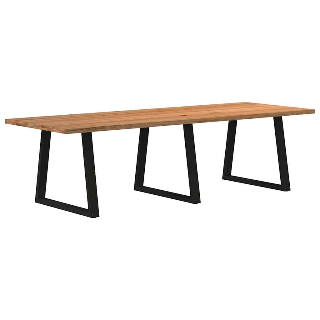 Table Industrielle en Bois de Chêne et Acier Noir-100 cm-280 cm-1-La-Fabrique-Industrielle