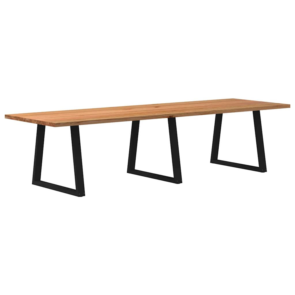 Table Industrielle en Bois de Chêne et Acier Noir-100 cm-320 cm-1-La-Fabrique-Industrielle