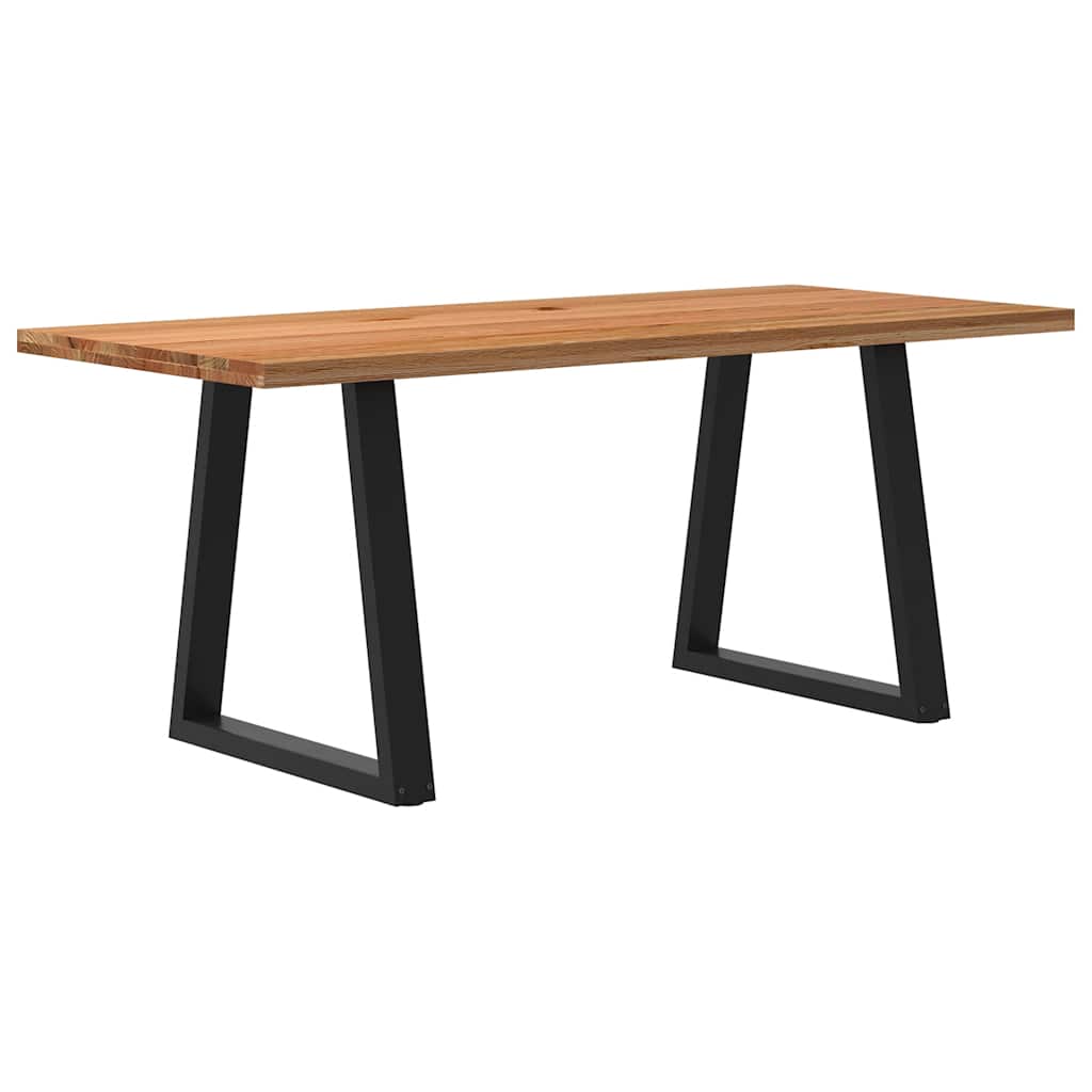 Table Industrielle en Bois de Chêne et Acier Noir-80 cm-180 cm-1-La-Fabrique-Industrielle