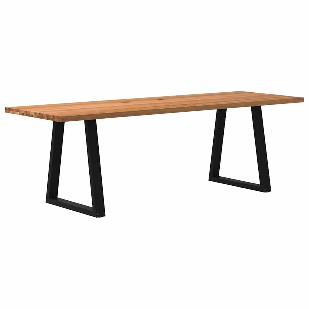 Table Industrielle en Bois de Chêne et Acier Noir-80 cm-240 cm-1-La-Fabrique-Industrielle
