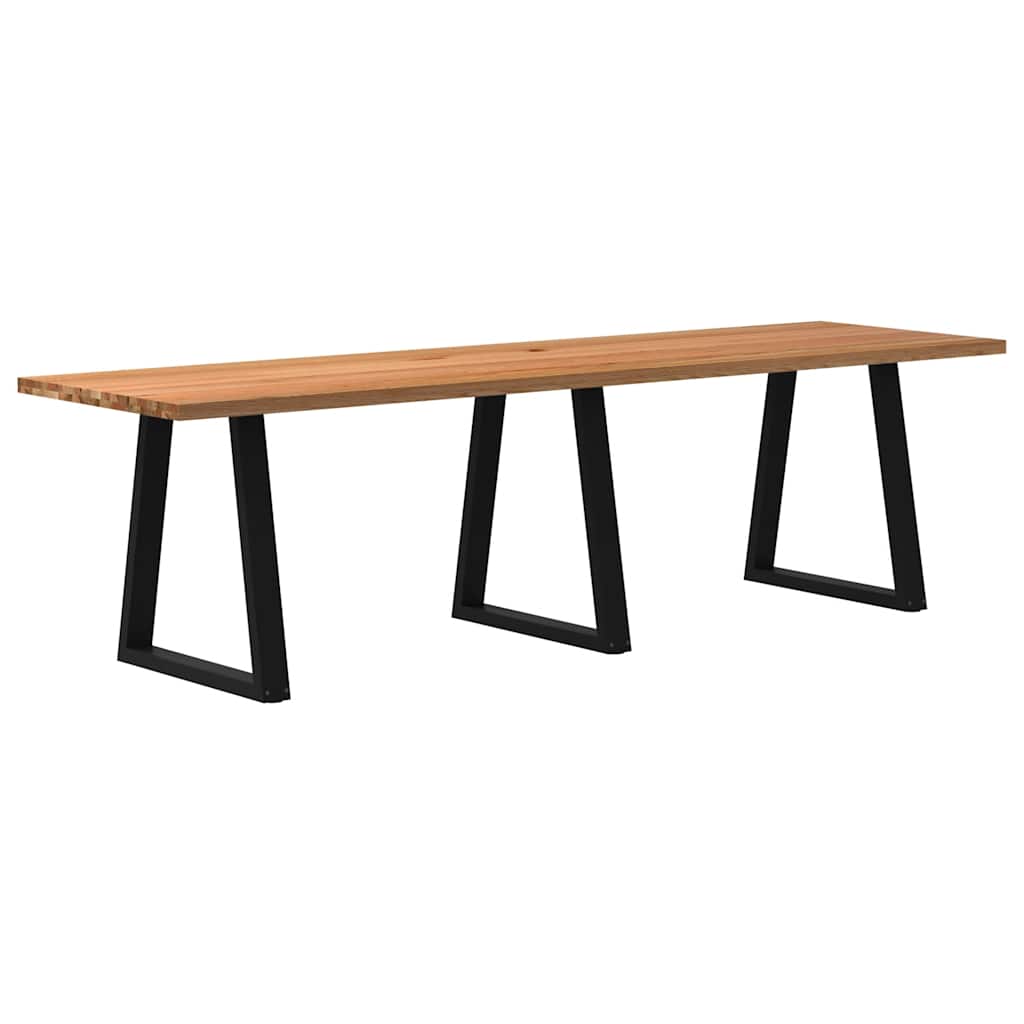 Table Industrielle en Bois de Chêne et Acier Noir-80 cm-280 cm-1-La-Fabrique-Industrielle