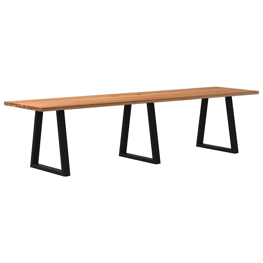 Table Industrielle en Bois de Chêne et Acier Noir-80 cm-320 cm-1-La-Fabrique-Industrielle