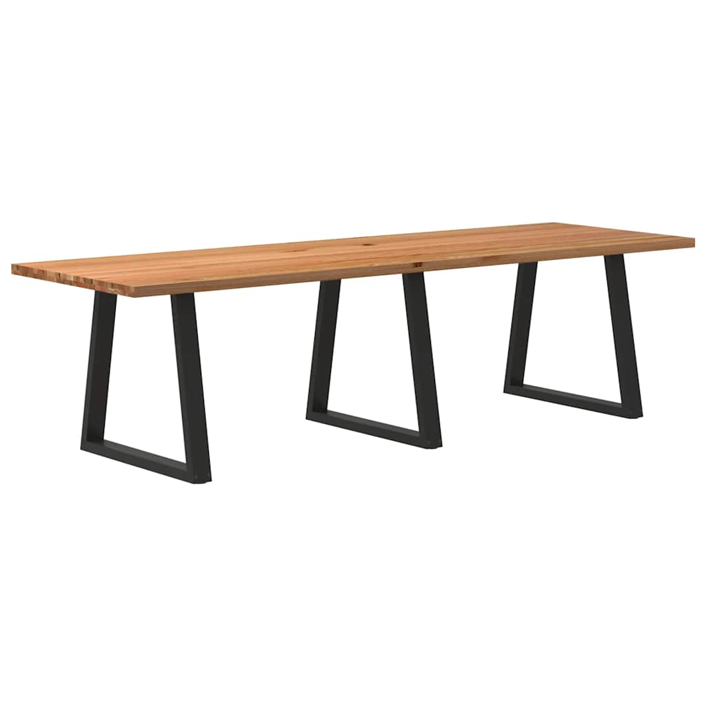 Table Industrielle en Bois de Chêne et Acier Noir-90 cm-280 cm-1-La-Fabrique-Industrielle