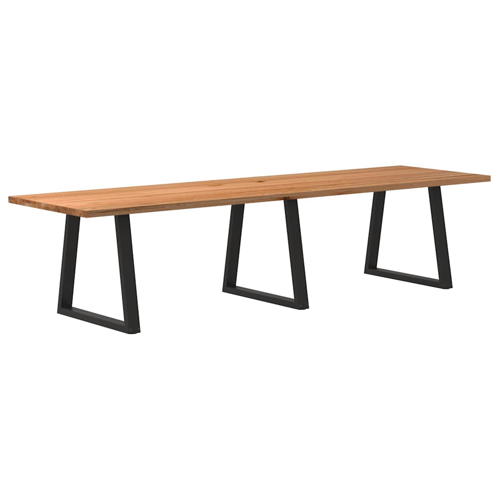 Table Industrielle en Bois de Chêne et Acier Noir-90 cm-320 cm-1-La-Fabrique-Industrielle