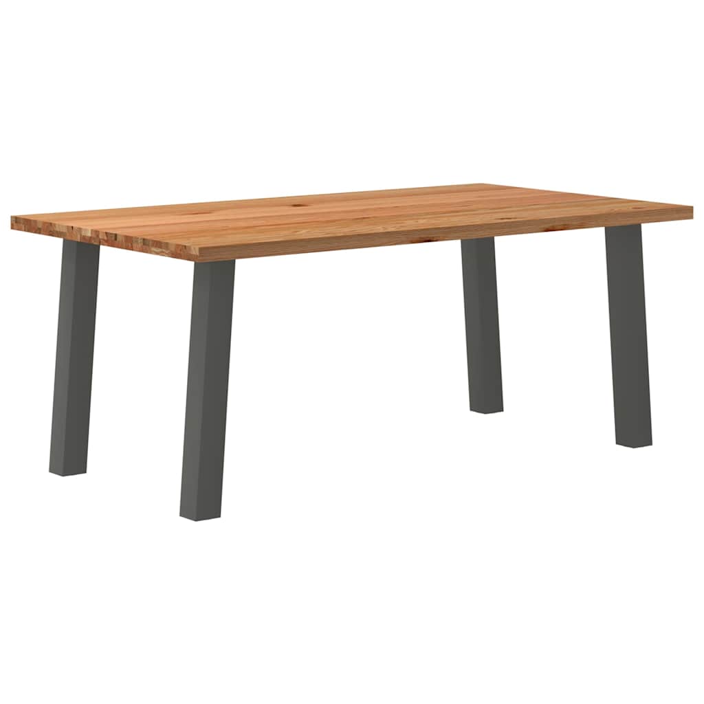 Table Industrielle en Bois de Chêne et Gris Anthracite-100 cm-180 cm-1-La-Fabrique-Industrielle
