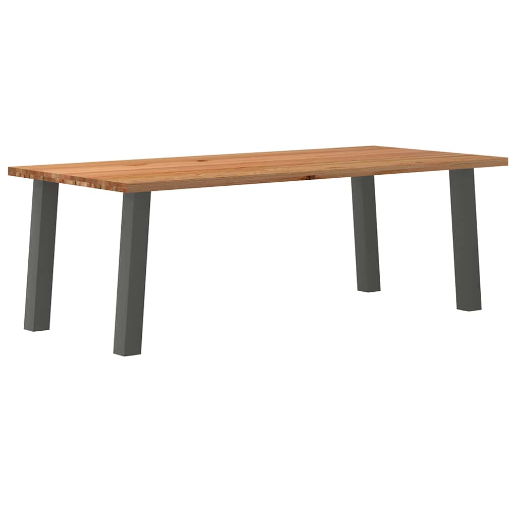 Table Industrielle en Bois de Chêne et Gris Anthracite-100 cm-220 cm-1-La-Fabrique-Industrielle