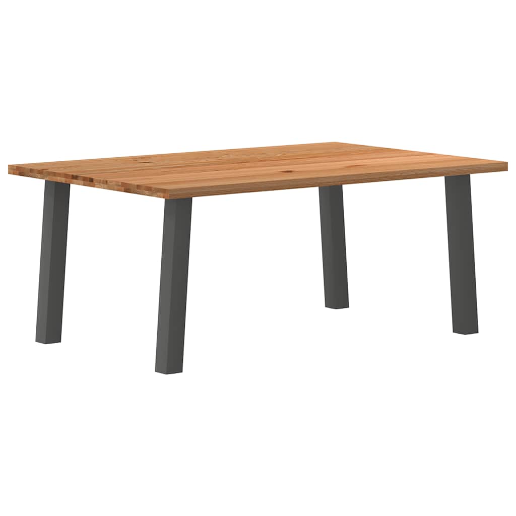 Table Industrielle en Bois de Chêne et Gris Anthracite-120 cm-180 cm-1-La-Fabrique-Industrielle