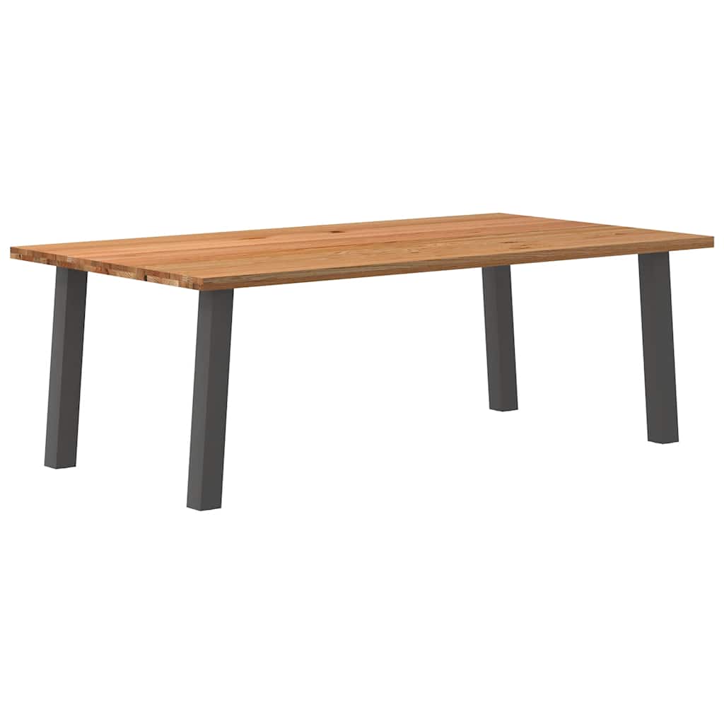 Table Industrielle en Bois de Chêne et Gris Anthracite-120 cm-220 cm-1-La-Fabrique-Industrielle