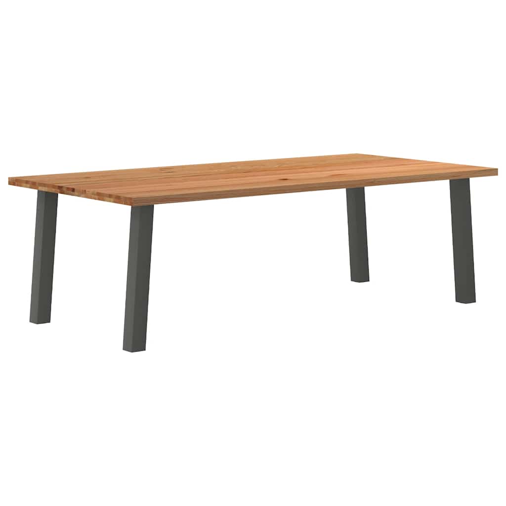 Table Industrielle en Bois de Chêne et Gris Anthracite-120 cm-240 cm-1-La-Fabrique-Industrielle