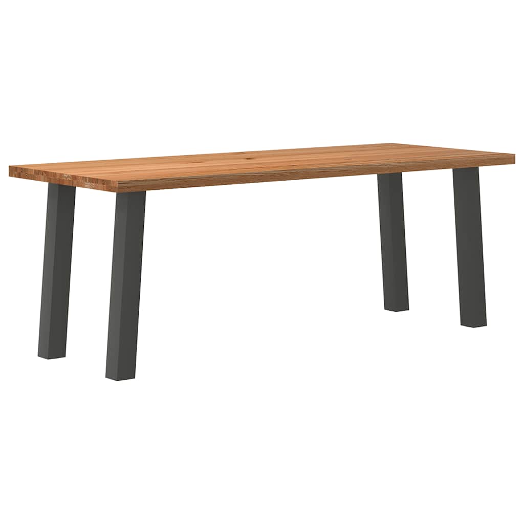 Table Industrielle en Bois de Chêne et Gris Anthracite-80 cm-200 cm-1-La-Fabrique-Industrielle