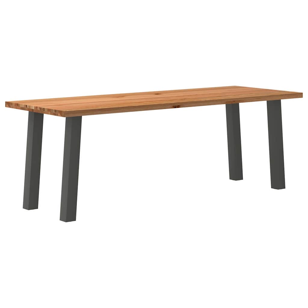 Table Industrielle en Bois de Chêne et Gris Anthracite-80 cm-220 cm-1-La-Fabrique-Industrielle
