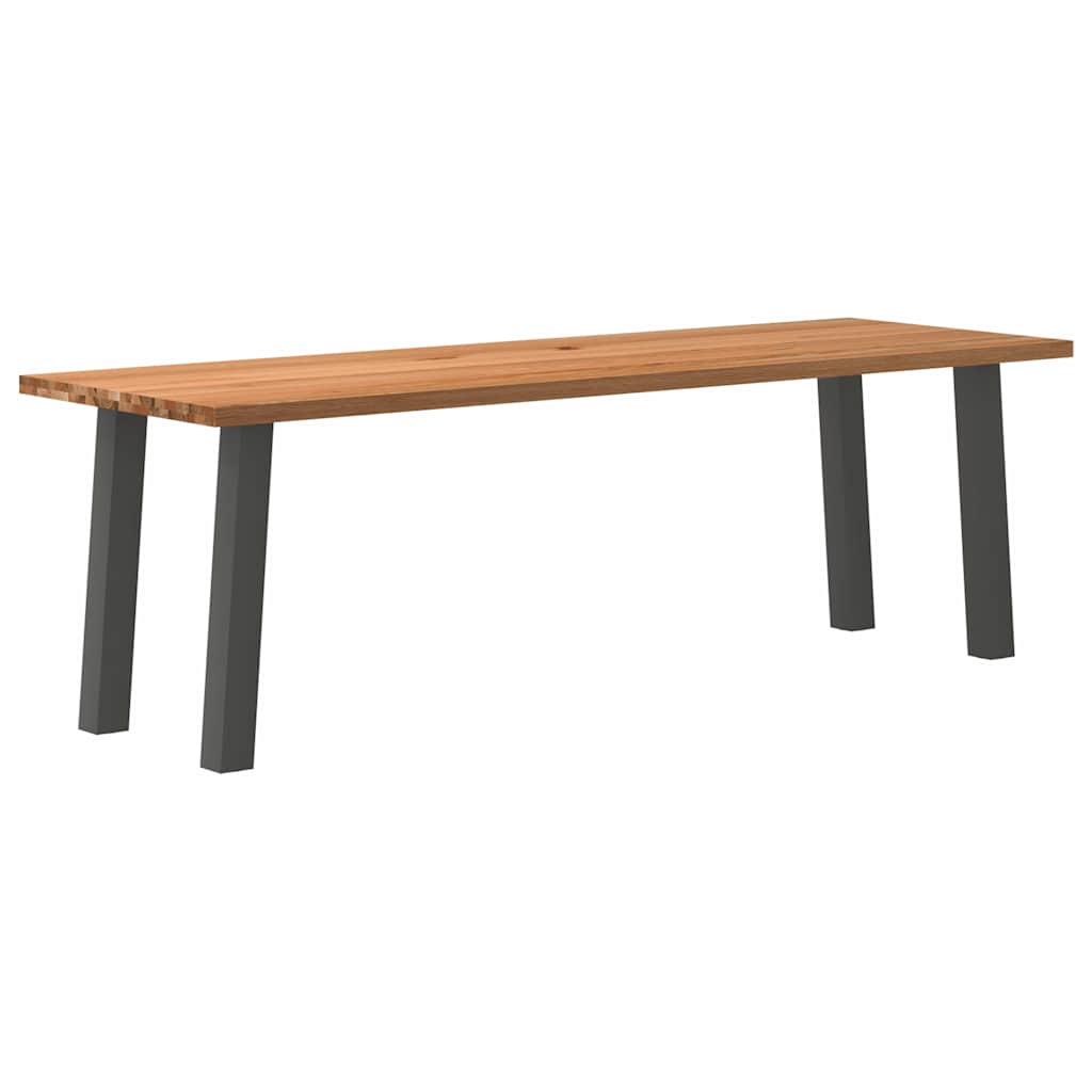Table Industrielle en Bois de Chêne et Gris Anthracite-80 cm-240 cm-1-La-Fabrique-Industrielle