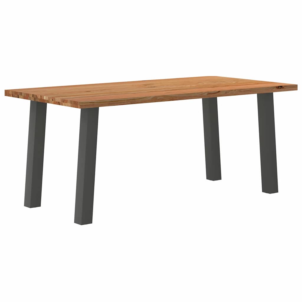Table Industrielle en Bois de Chêne et Gris Anthracite-90 cm-180 cm-1-La-Fabrique-Industrielle