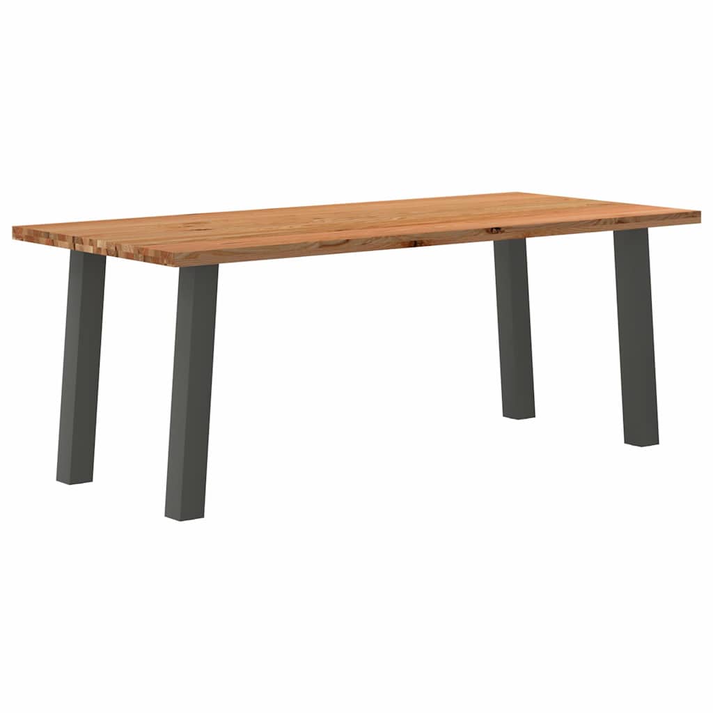 Table Industrielle en Bois de Chêne et Gris Anthracite-90 cm-200 cm-1-La-Fabrique-Industrielle