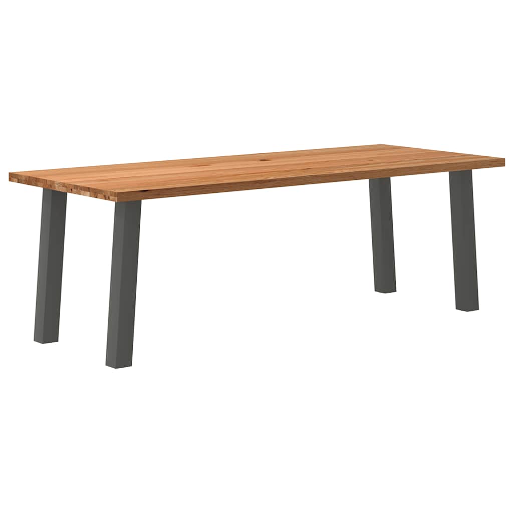 Table Industrielle en Bois de Chêne et Gris Anthracite-90 cm-220 cm-1-La-Fabrique-Industrielle