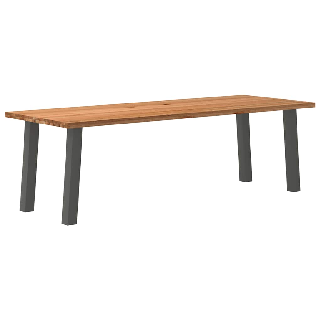 Table Industrielle en Bois de Chêne et Gris Anthracite-90 cm-240 cm-1-La-Fabrique-Industrielle