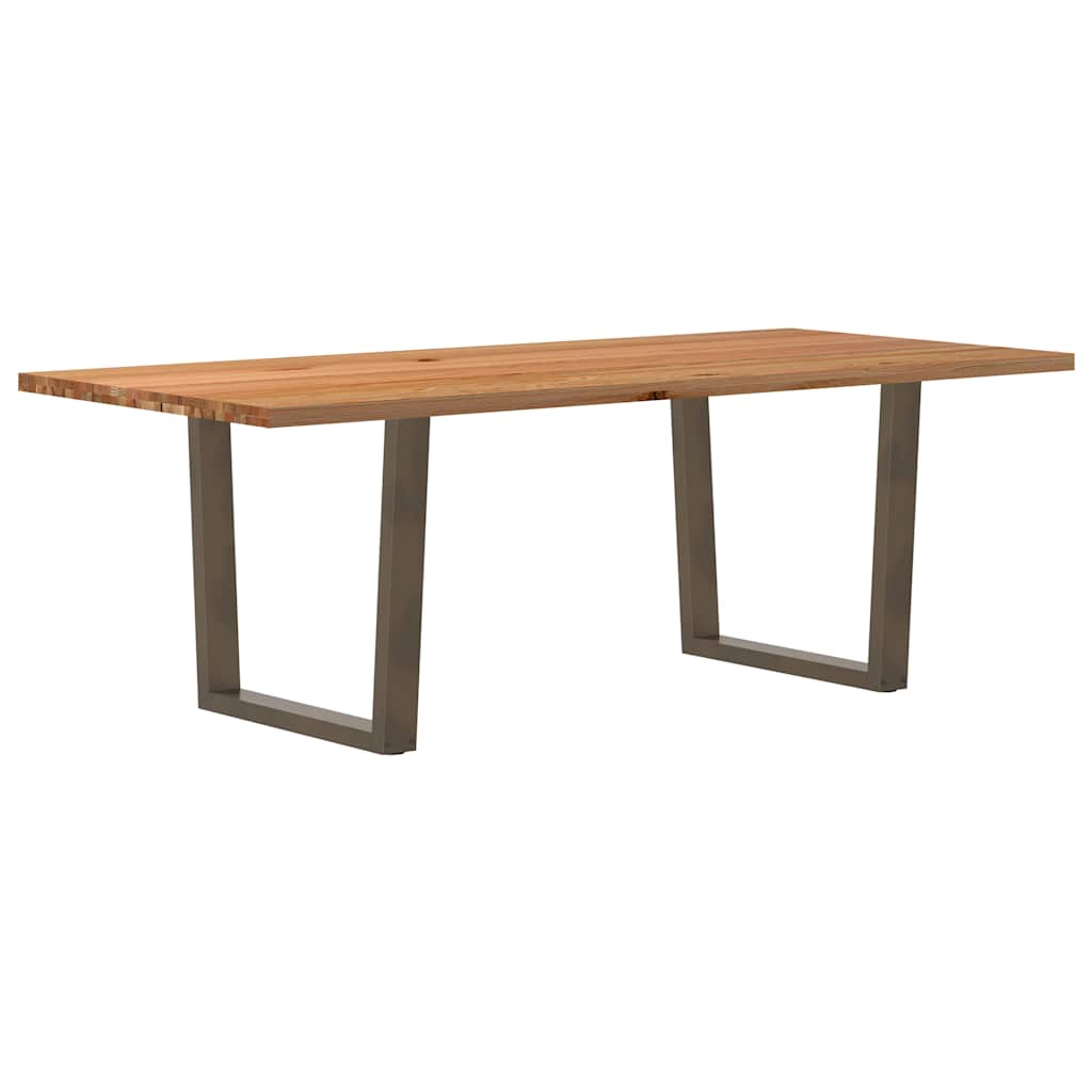 Table Industrielle en Bois de Chêne et Métal pour 10 Personnes-100 cm-220 cm-1-La-Fabrique-Industrielle