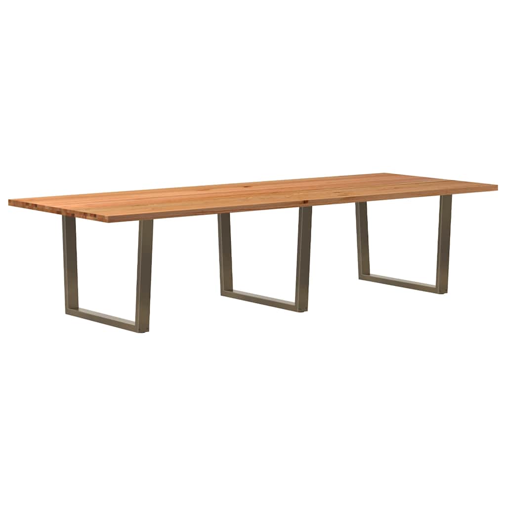 Table Industrielle en Bois de Chêne et Métal pour 10 Personnes-120 cm-320 cm-1-La-Fabrique-Industrielle