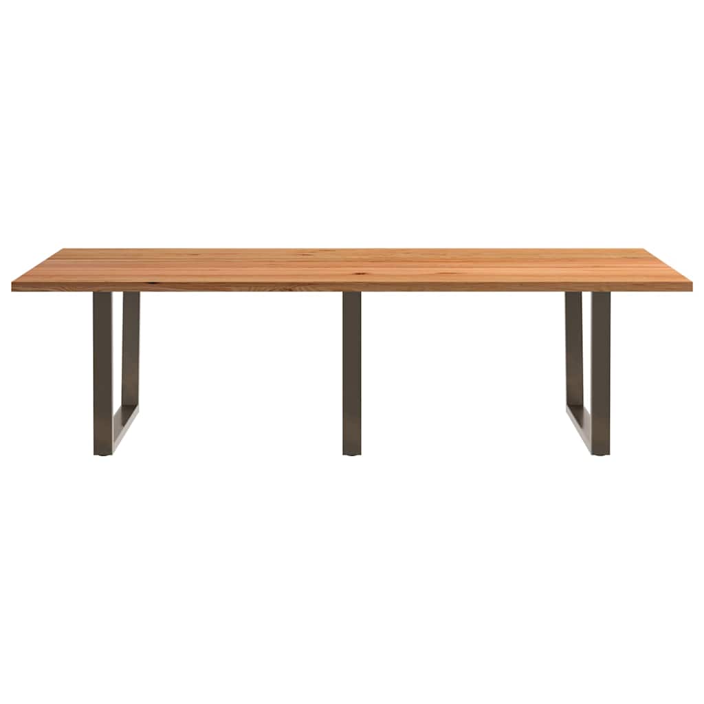 Table Industrielle en Bois de Chêne et Métal pour 10 Personnes-La-Fabrique-Industrielle