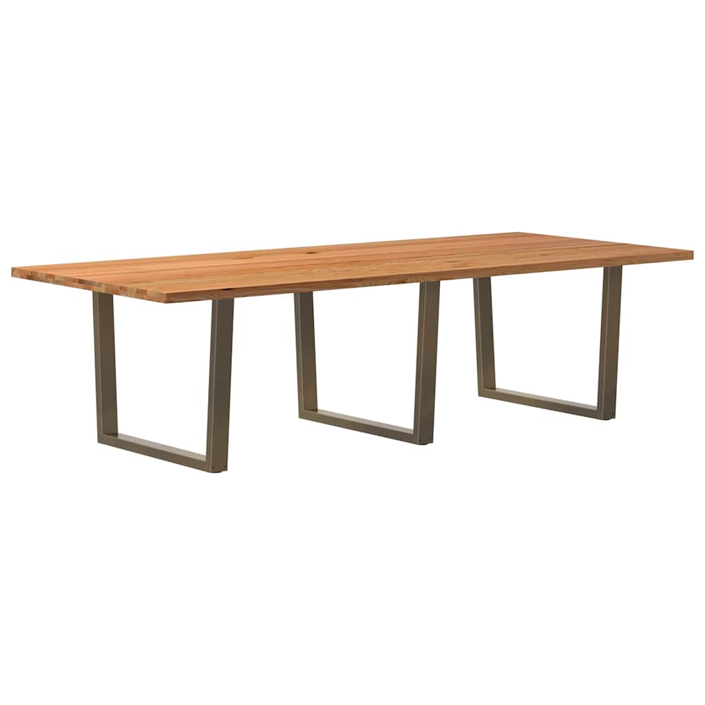 Table Industrielle en Bois de Chêne et Métal pour 10 Personnes-La-Fabrique-Industrielle