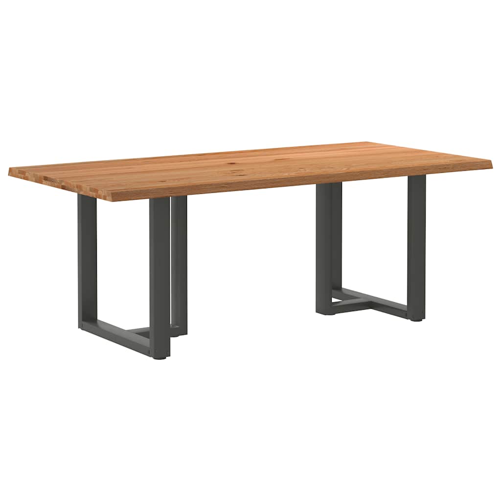 Table Industrielle en Bois de Chêne pour 6 Personnes-Anthracite-1-200 x 100 x 74 cm-La-Fabrique-Industrielle