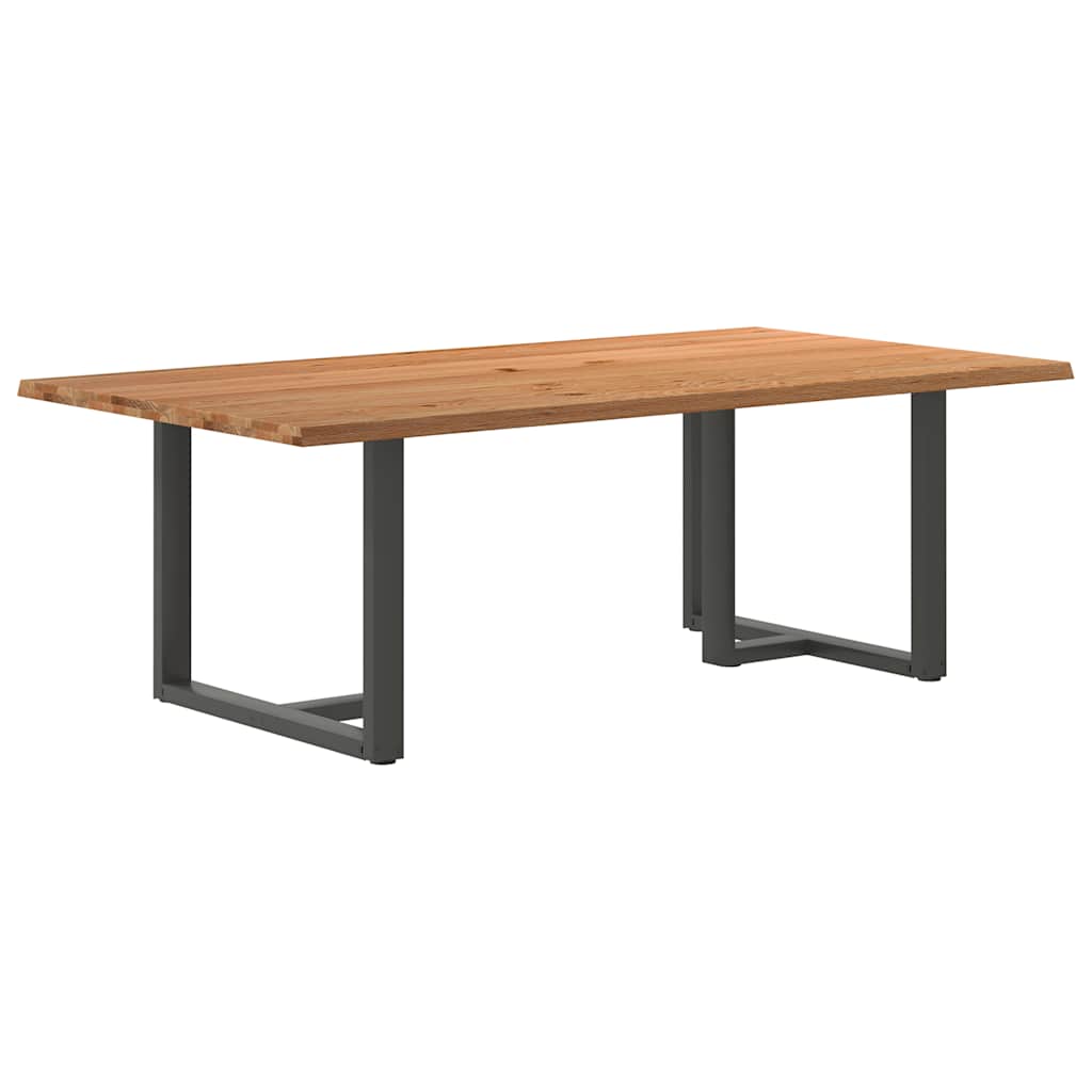 Table Industrielle en Bois de Chêne pour 6 Personnes-Anthracite-1-220 x 120 x 74 cm-La-Fabrique-Industrielle