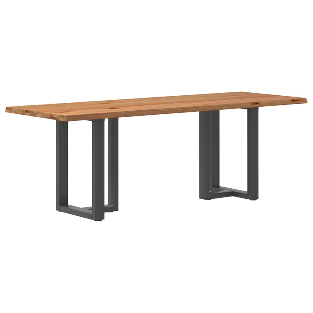 Table Industrielle en Bois de Chêne pour 6 Personnes-Anthracite-1-220 x 80 x 74 cm-La-Fabrique-Industrielle