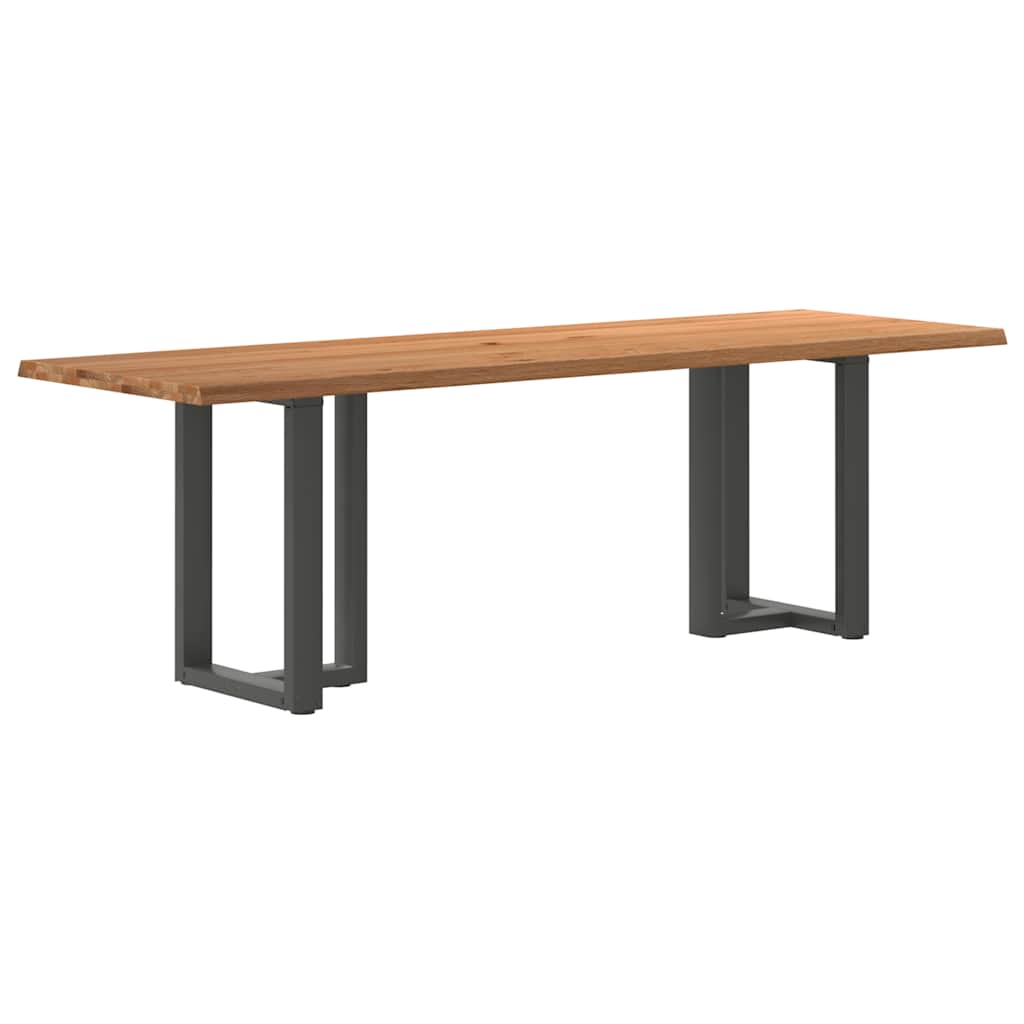 Table Industrielle en Bois de Chêne pour 6 Personnes-Anthracite-1-240 x 80 x 74 cm-La-Fabrique-Industrielle