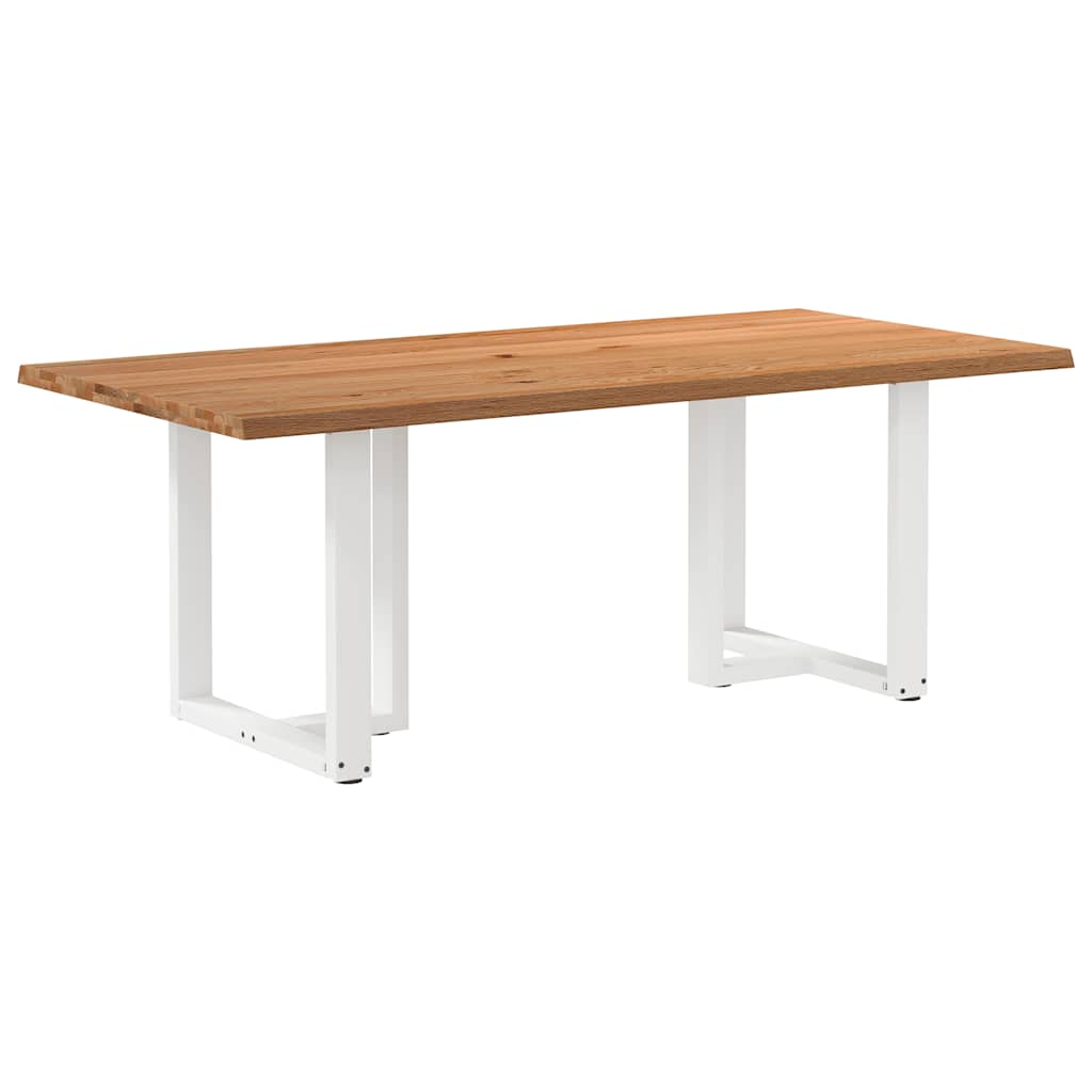 Table Industrielle en Bois de Chêne pour 6 Personnes-Blanc-1-200 x 100 x 74 cm-La-Fabrique-Industrielle