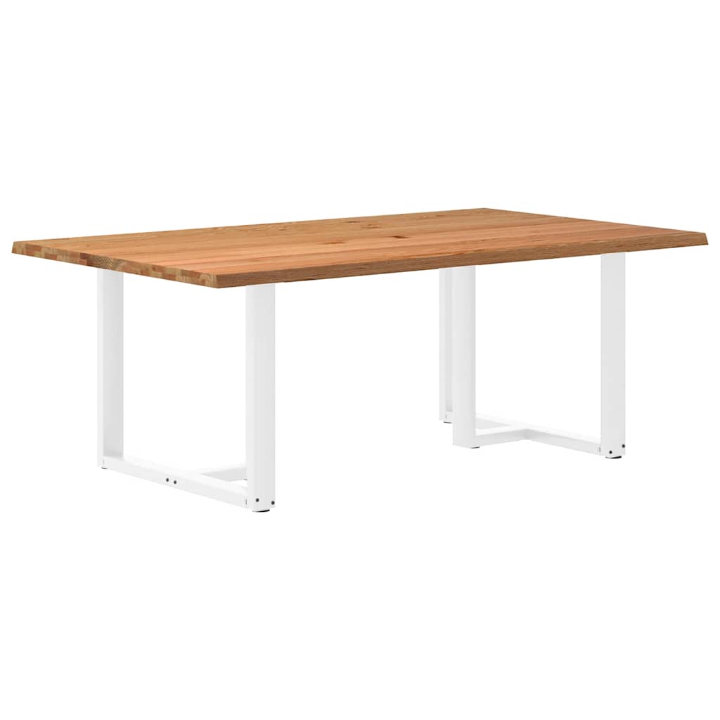 Table Industrielle en Bois de Chêne pour 6 Personnes-Blanc-1-200 x 120 x 74 cm-La-Fabrique-Industrielle