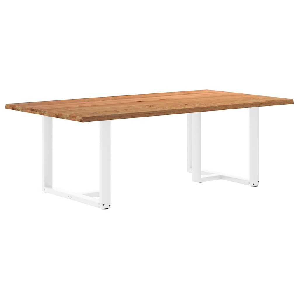 Table Industrielle en Bois de Chêne pour 6 Personnes-Blanc-1-220 x 120 x 74 cm-La-Fabrique-Industrielle