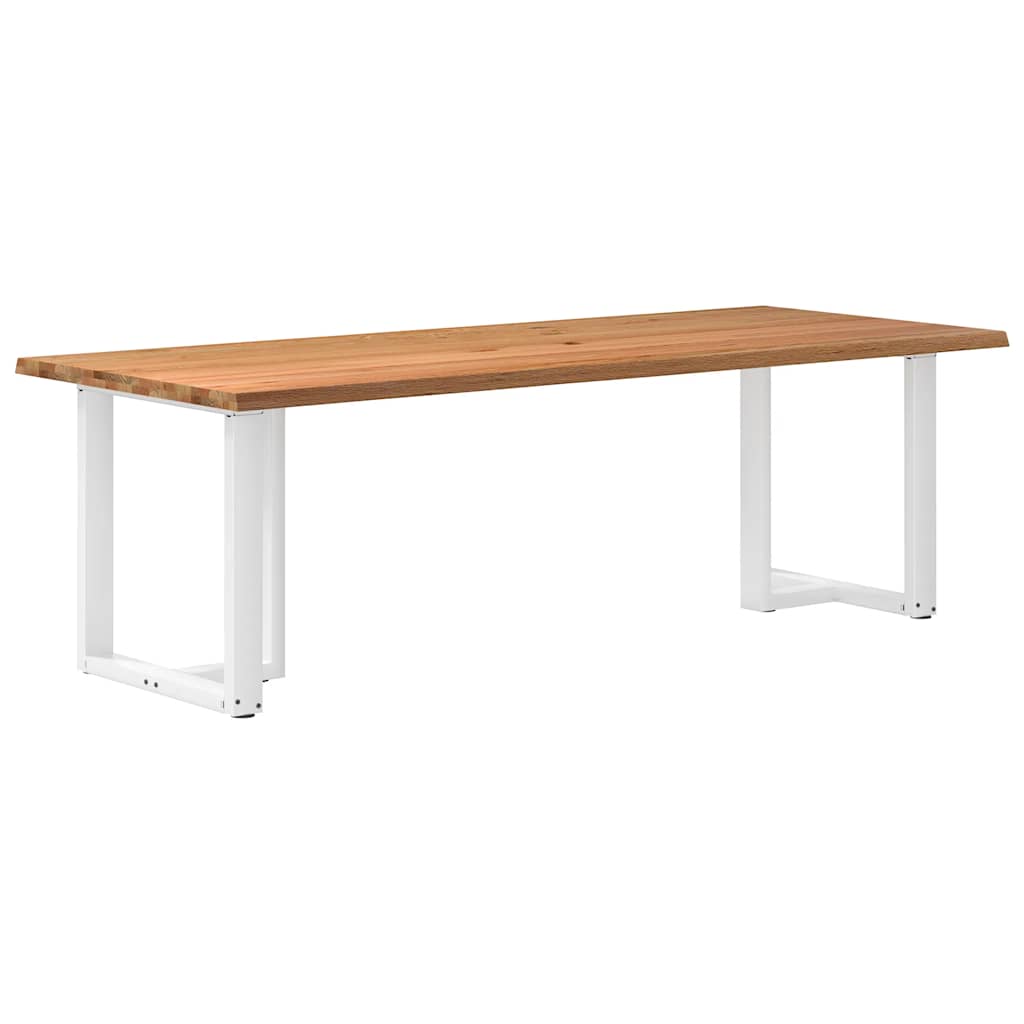 Table Industrielle en Bois de Chêne pour 6 Personnes-Blanc-1-240 x 100 x 74 cm-La-Fabrique-Industrielle