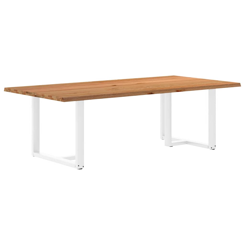 Table Industrielle en Bois de Chêne pour 6 Personnes-Blanc-1-240 x 120 x 74 cm-La-Fabrique-Industrielle