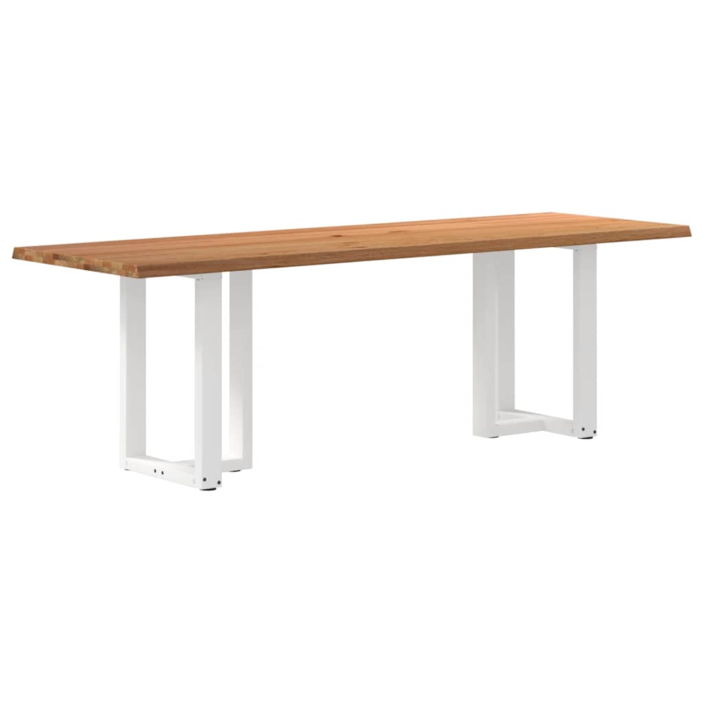Table Industrielle en Bois de Chêne pour 6 Personnes-Blanc-1-240 x 80 x 74 cm-La-Fabrique-Industrielle