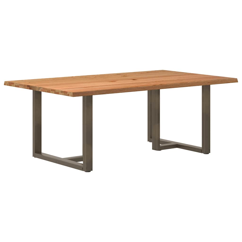 Table Industrielle en Bois de Chêne pour 6 Personnes-Naturel-1-200 x 120 x 74 cm-La-Fabrique-Industrielle
