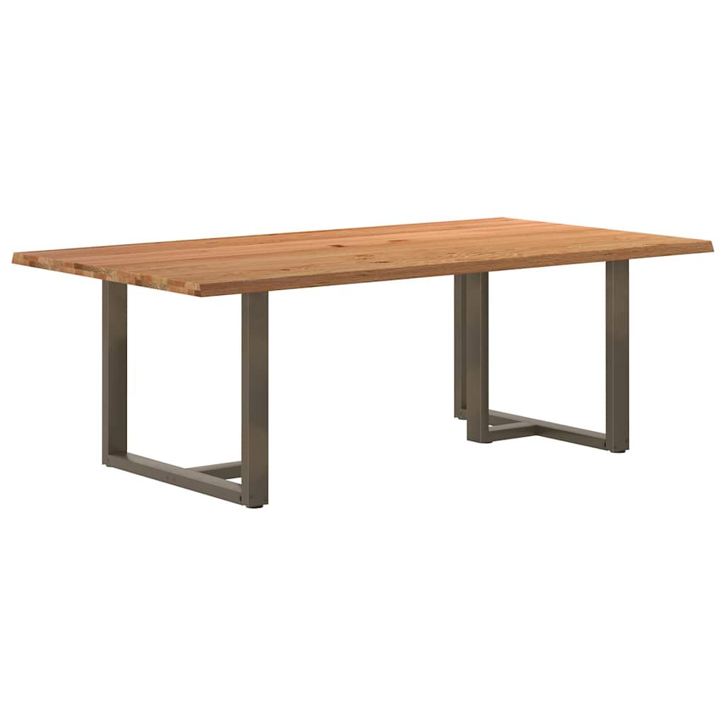 Table Industrielle en Bois de Chêne pour 6 Personnes-Naturel-1-220 x 120 x 74 cm-La-Fabrique-Industrielle
