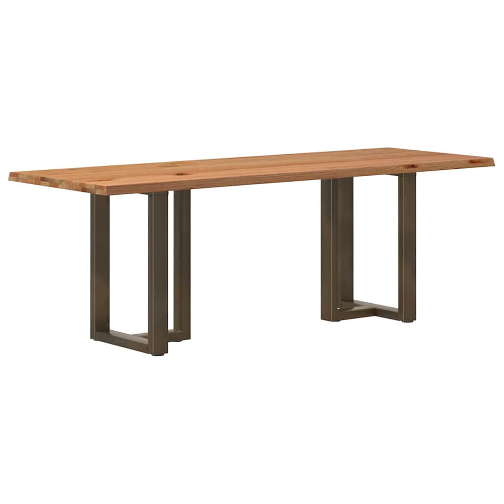 Table Industrielle en Bois de Chêne pour 6 Personnes-Naturel-1-220 x 80 x 74 cm-La-Fabrique-Industrielle