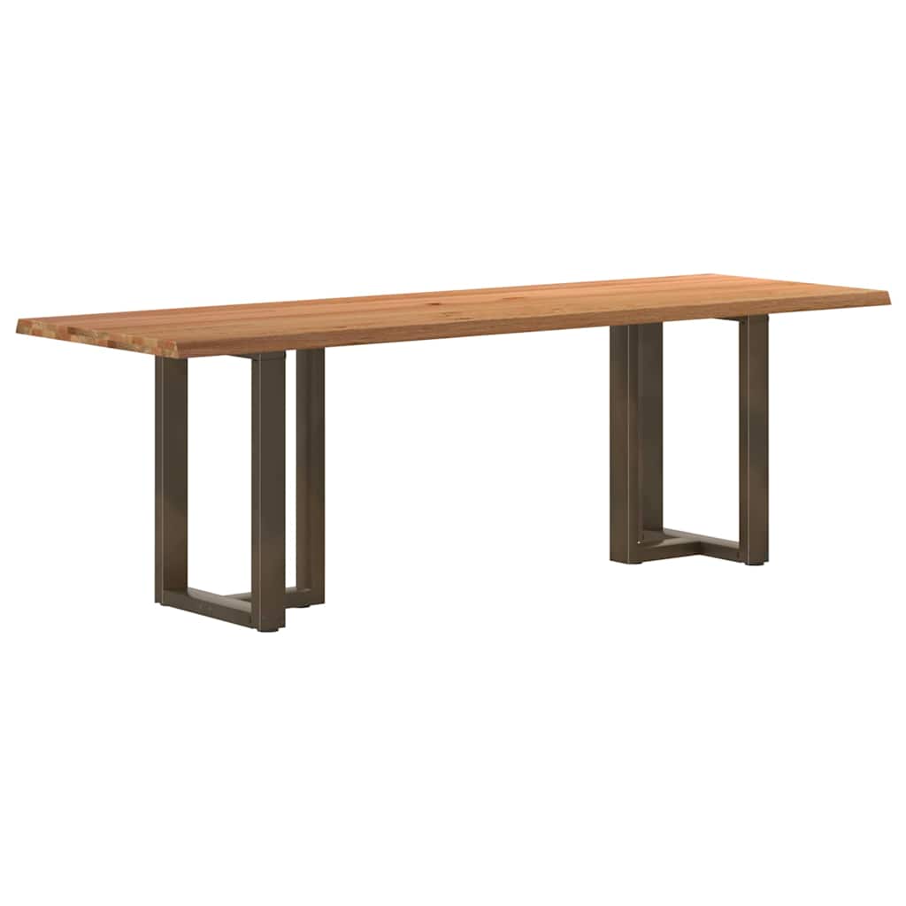 Table Industrielle en Bois de Chêne pour 6 Personnes-Naturel-1-240 x 80 x 74 cm-La-Fabrique-Industrielle