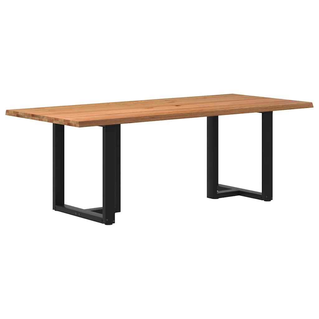 Table Industrielle en Bois de Chêne pour 6 Personnes-Noir-1-220 x 100 x 74 cm-La-Fabrique-Industrielle