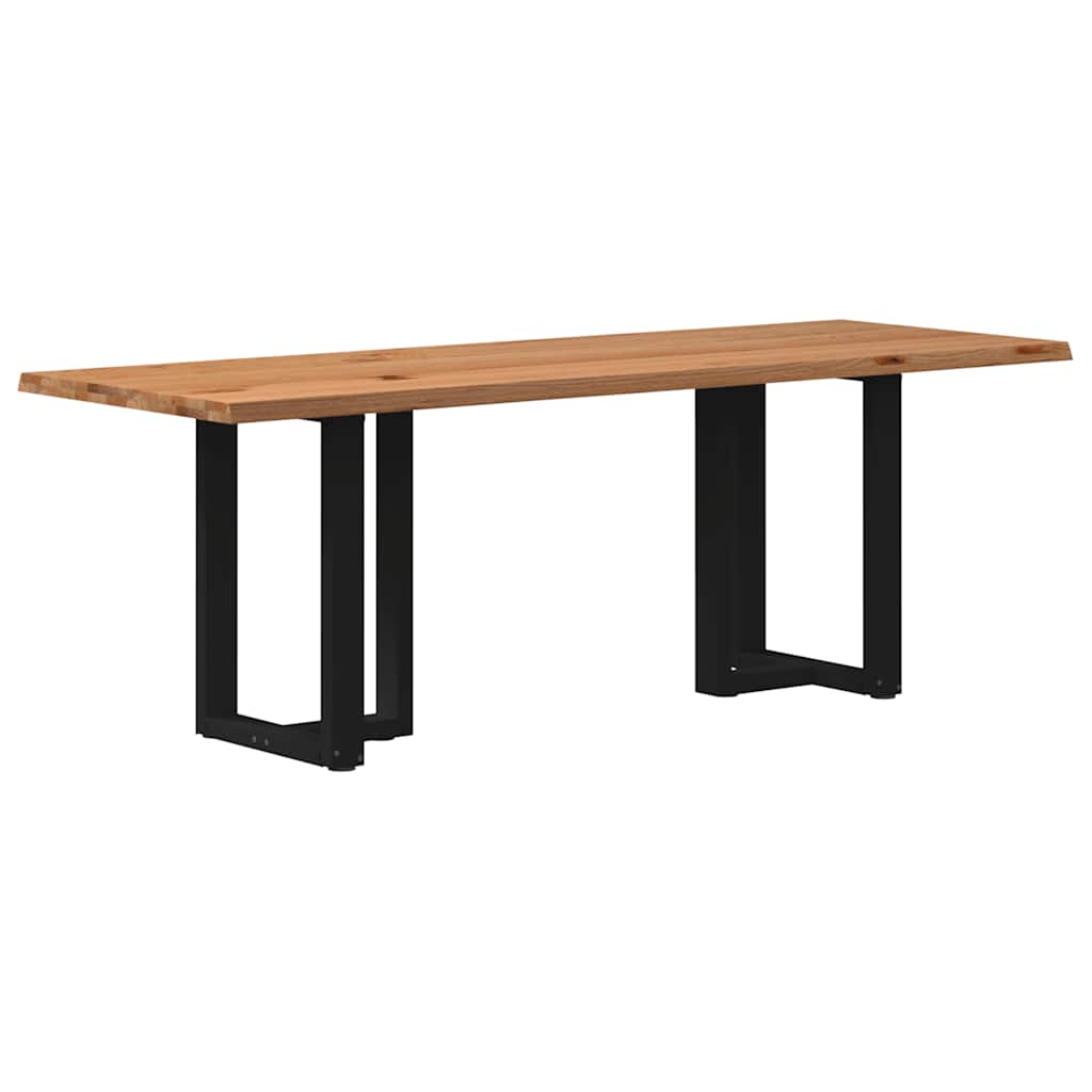 Table Industrielle en Bois de Chêne pour 6 Personnes-Noir-1-220 x 80 x 74 cm-La-Fabrique-Industrielle